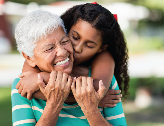 Woman and granddaughter