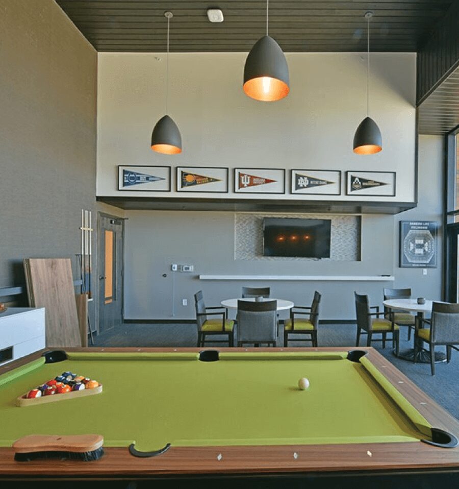 Pool table at Rose Senior Living Carmel
